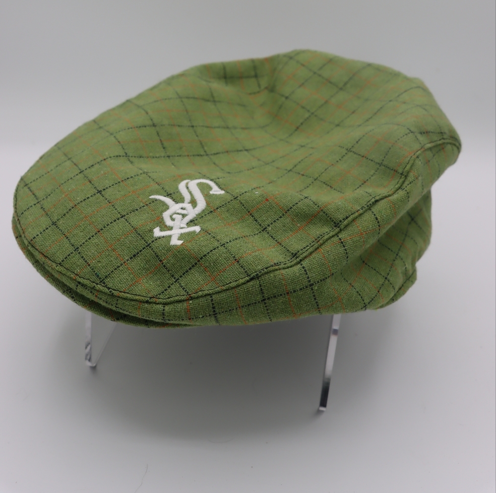Chicago White Sox Logo Cotton Tweed Tattersall Flat Cap, Limited Edition
